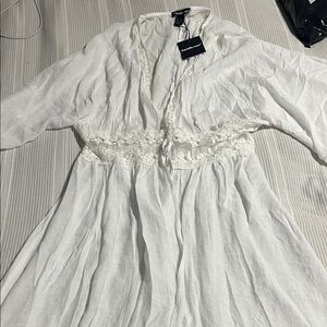 Charlotte Russe Ivory Lace Detail Dress